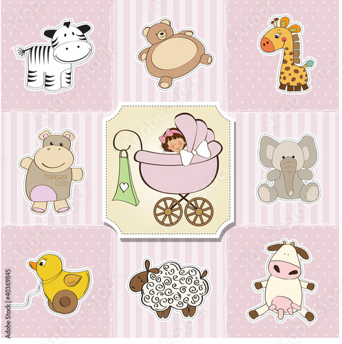 baby shower card template. vector illustration
