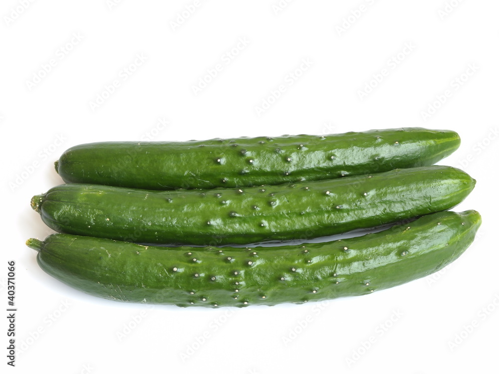 Japanese delicious cucumbers isolated on white background Japanese delicious cucumbers isolated on white background