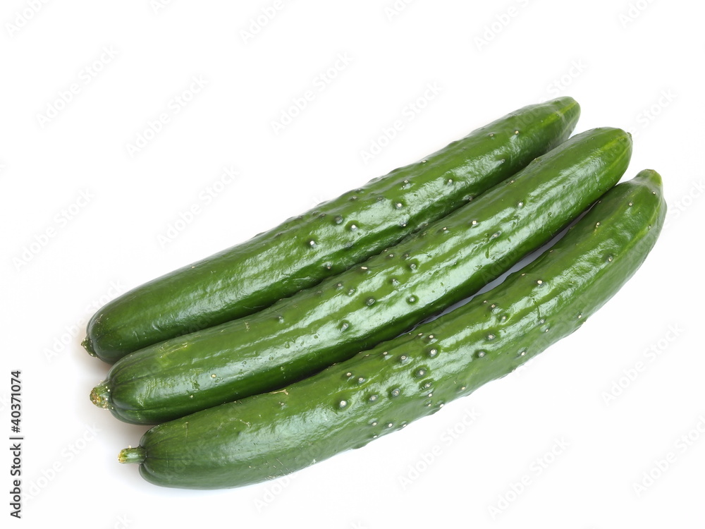 Japanese delicious cucumbers isolated on white background Japanese delicious cucumbers isolated on white background