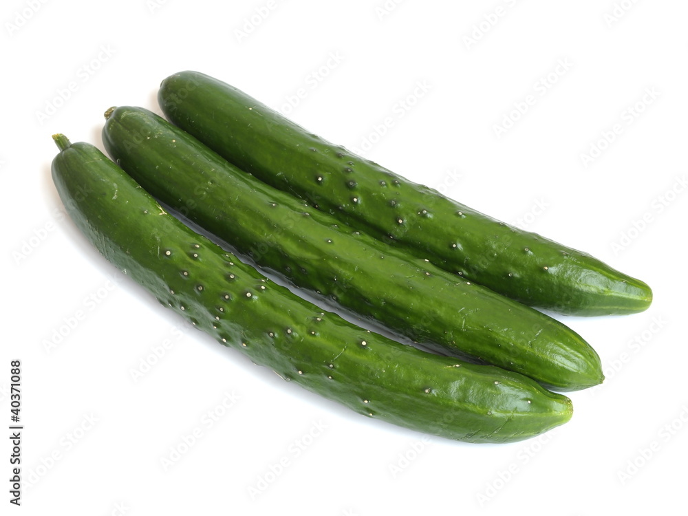 Japanese delicious cucumbers isolated on white background Japanese delicious cucumbers isolated on white background