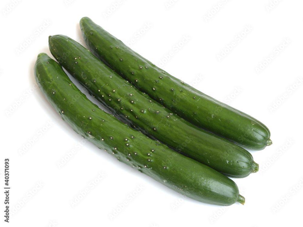 Japanese delicious cucumbers isolated on white background Japanese delicious cucumbers isolated on white background