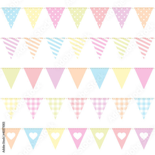 5 Seamless Festoons Different Pattern Pastel