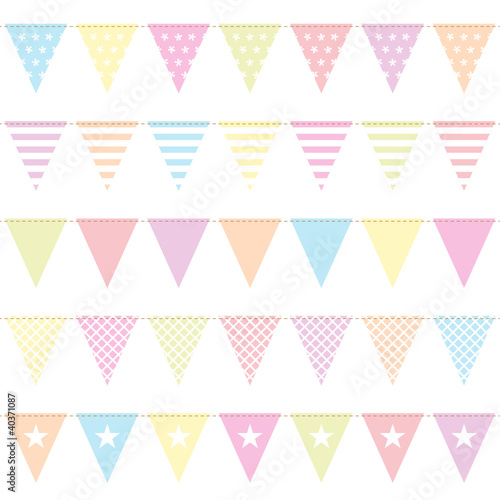 5 Seamless Festoons Pastel Different Pattern