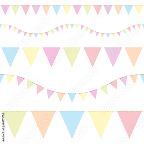 Set Of 5 Seamless Festoons Pastel