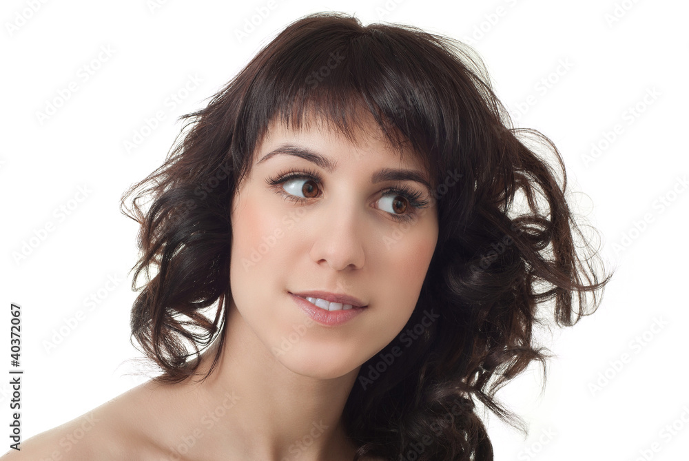 attractive smiling woman portrait on white background attractive smiling woman portrait on white background