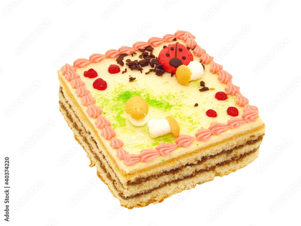 Cream cake with decorations. Cream cake with decorations.