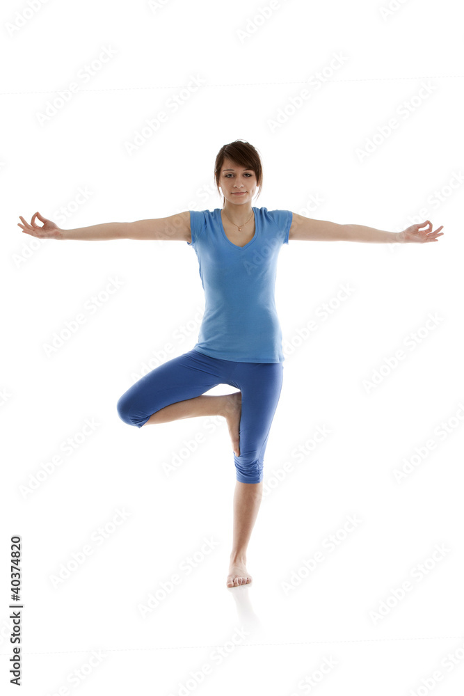 Image of a girl practicing yoga Image of a girl practicing yoga