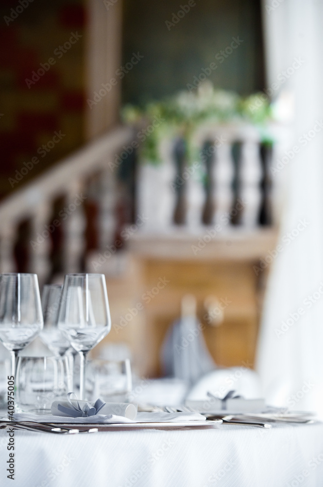 table set for elegant banquet