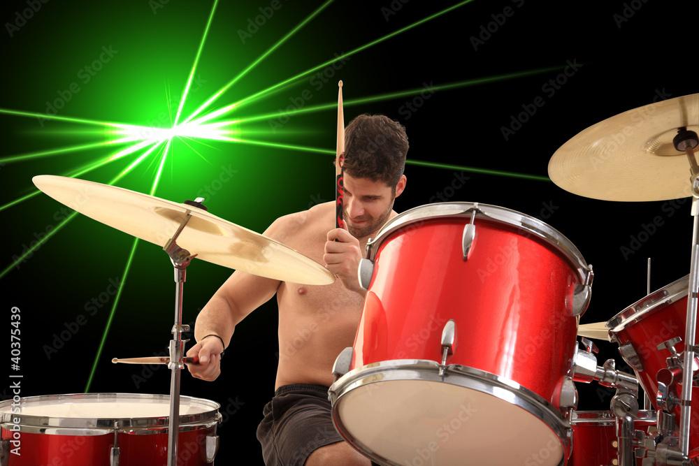 Fototapeta premium young drummer portrait