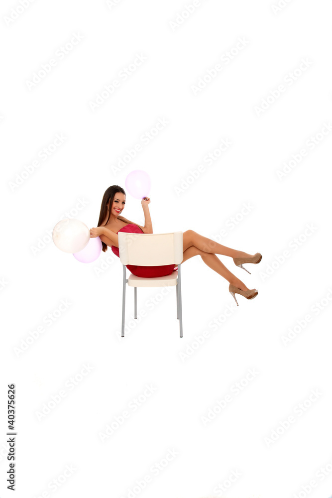 young beautiful girl with balloons young beautiful girl with balloons