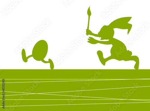 Osterrennen Hase und Ei