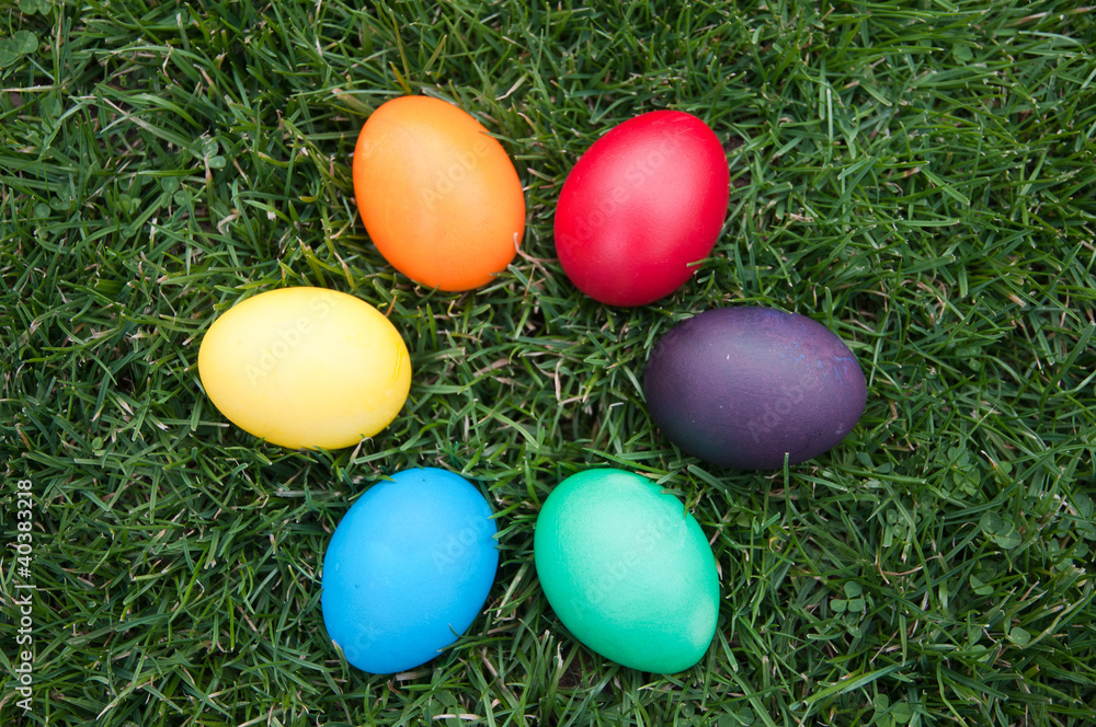 Easter eggs in a sircle