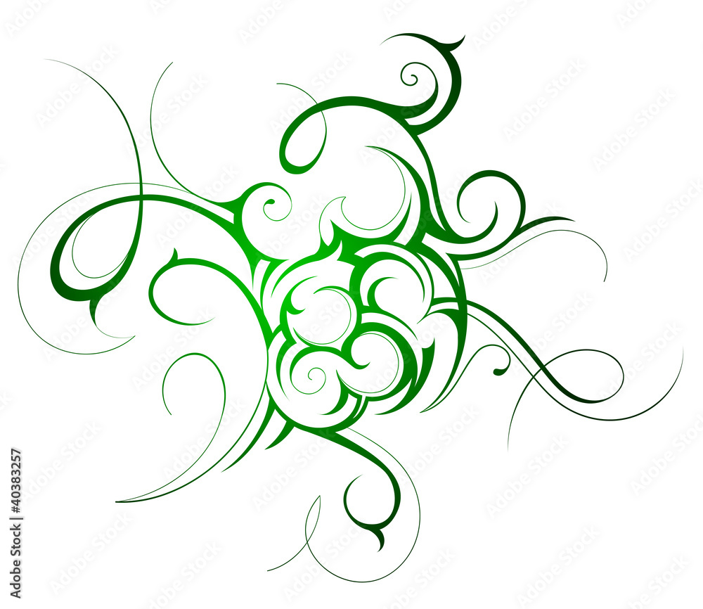 Floral abstraction shape isolated on white Floral abstraction shape isolated on white