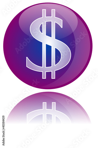 Glossy icon dollar sign