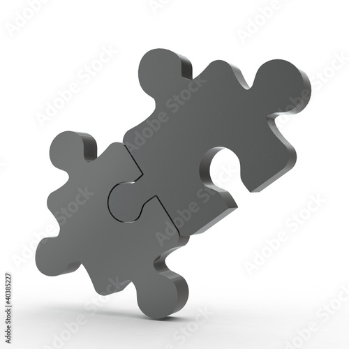 Obraz na plátně 3d Icon Puzzle schwarz