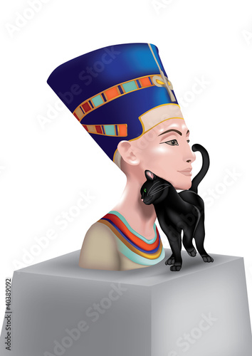 Nefertiti with cat