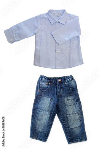 Long sleeved baby boy shirt with jeans © sommersby