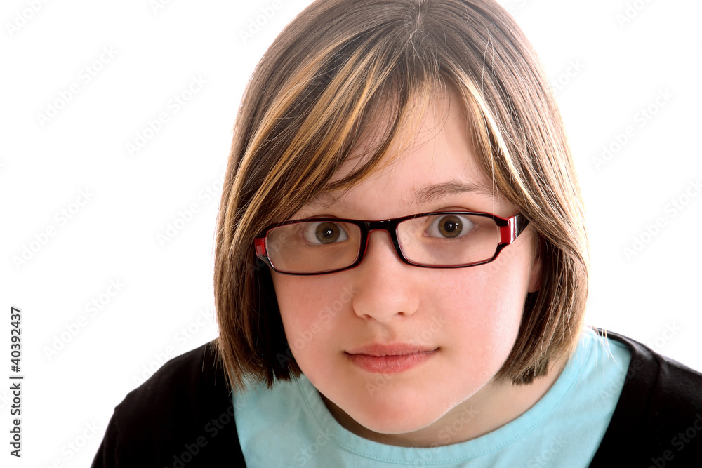 Mädchen mit Brille Mädchen mit Brille