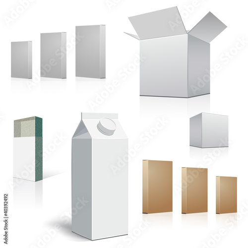 set vector images of packing containers
