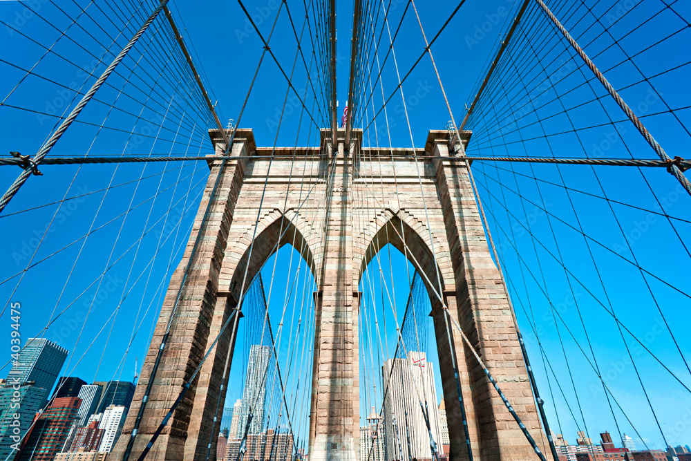 Fototapeta premium The Brooklyn bridge, New York City. USA.