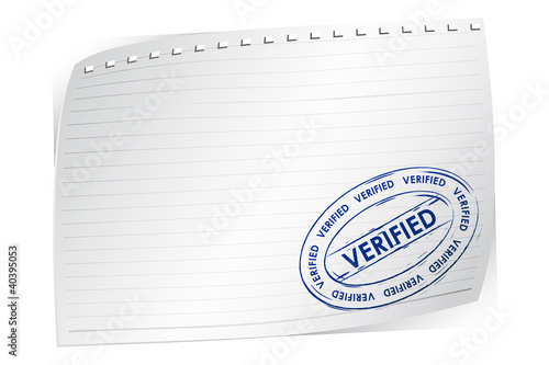 Verified Stamp on Blank Paper