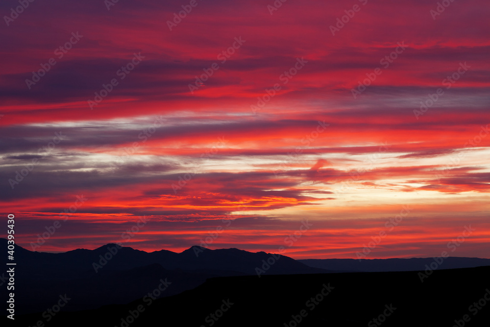 Mojave Desert Mountain Sunrise Landscape