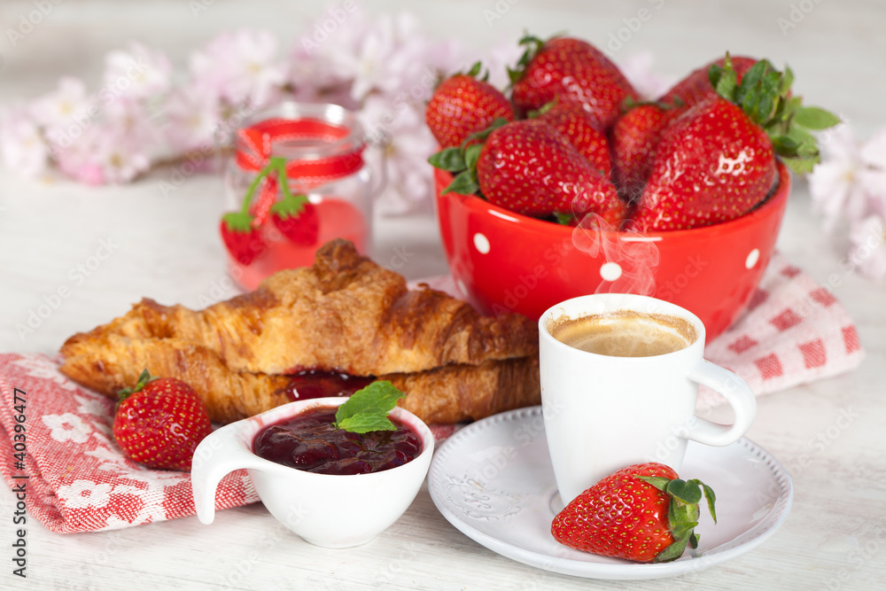 Breakfast with strawberries