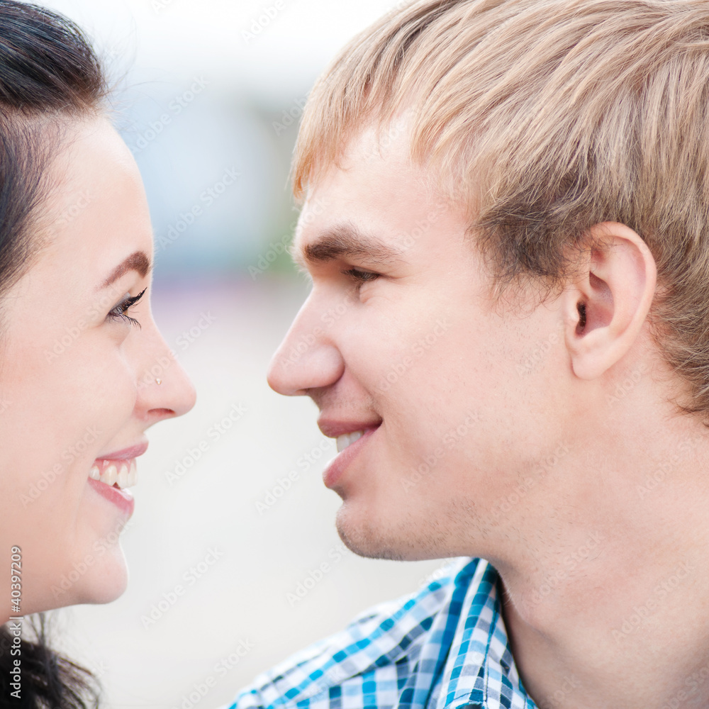 Portrait of a beautiful young happy smiling couple Portrait of a beautiful young happy smiling couple