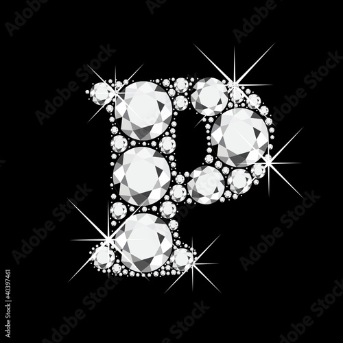 O letter with diamonds bling bling