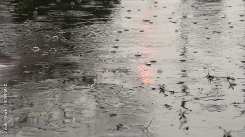 Rain hits the ground