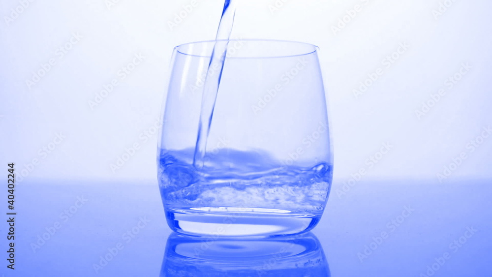 HD - Glass of blue water_front view HD - Glass of blue water_front view