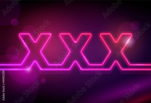 Neon signboard XXX - vector illustration