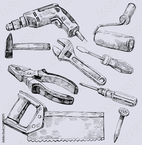 Working tools icon set