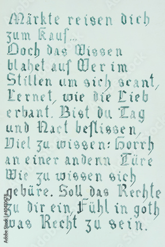 hand drawn gothic calligraphical text