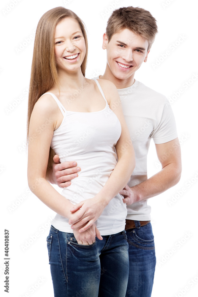Young couple isolated on white background Young couple isolated on white background
