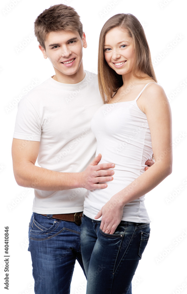 Young couple isolated on white background Young couple isolated on white background