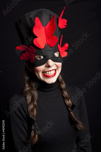 mysterious woman with carnival mask