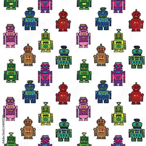 Robots seamless pattern