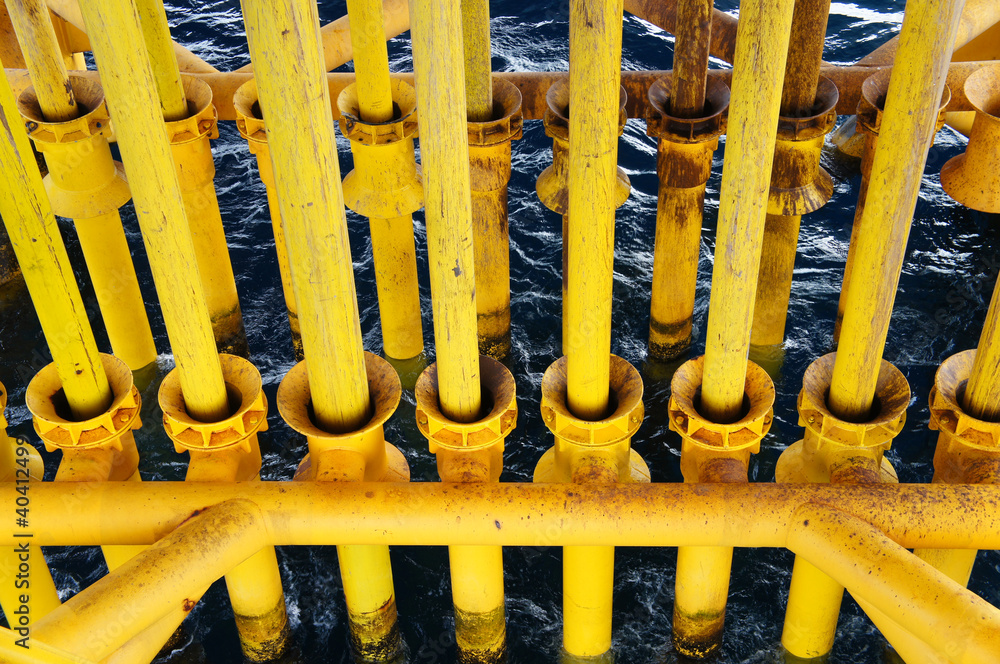 Slots for Oil and Gas Producing Casing at Offshore Platform Slots for Oil and Gas Producing Casing at Offshore Platform
