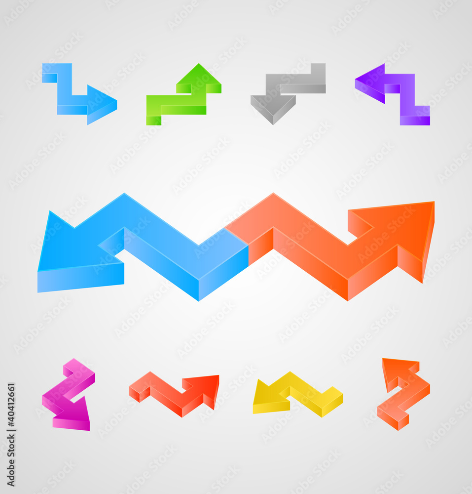 3d arrows vector set 3d arrows vector set