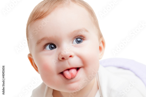 Portrait of cute blue-eyed baby
