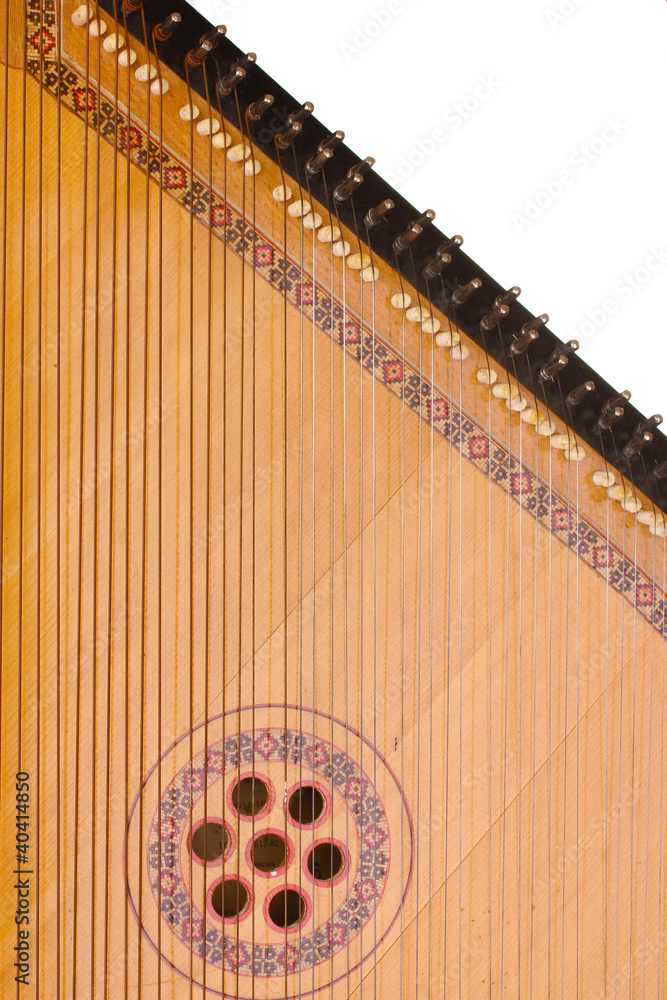 Obraz premium Retro bandura- Ukrainian musical instrument close up, isolated