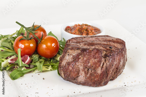 Grilled Beef Steak Isolated On a White Background