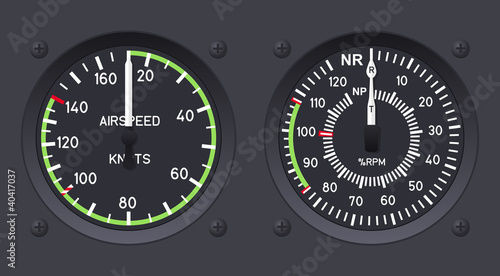 Helicopter airspeed indicators. Vector illustration. photo