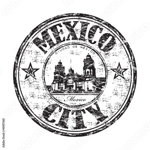 Mexico City grunge rubber stamp
