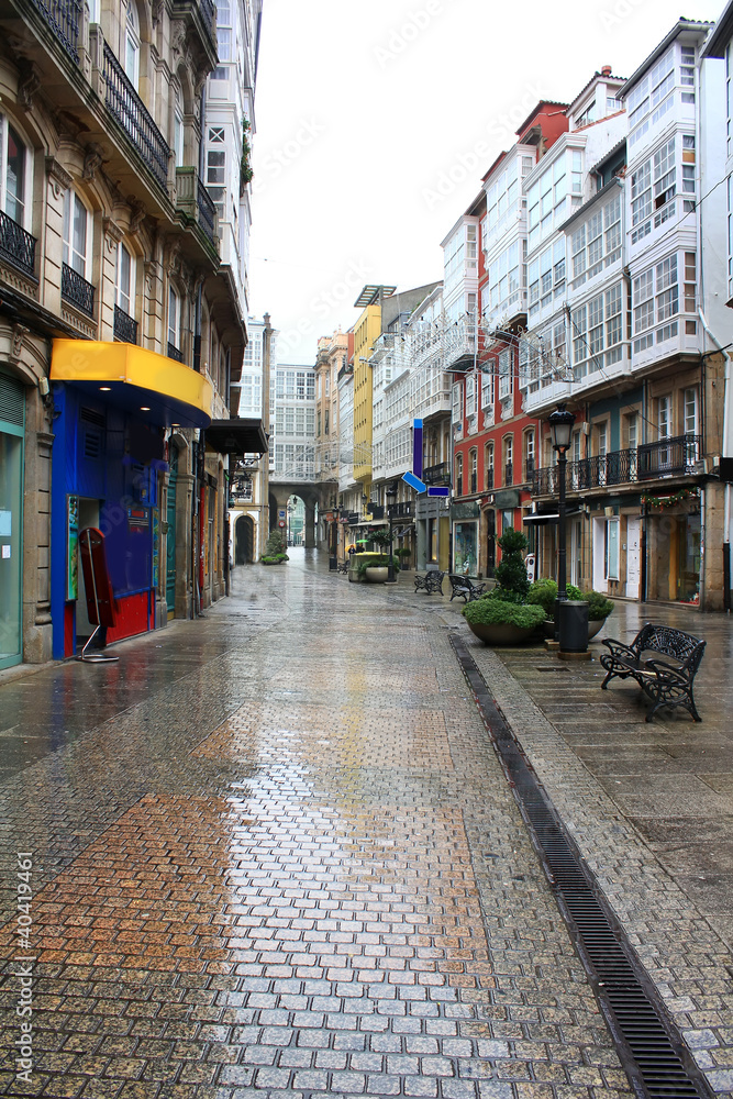 Fototapeta premium typowa ulica Coruña, Hiszpania
