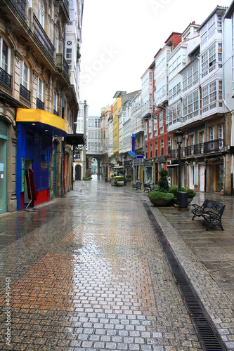 typical street of Coruna  Spain