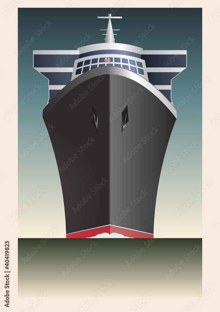 Obraz premium Retro Cruise Ship Vector