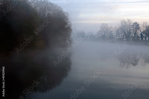 Misty dawn on the river