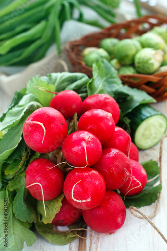 Fresh radish and other vegetables